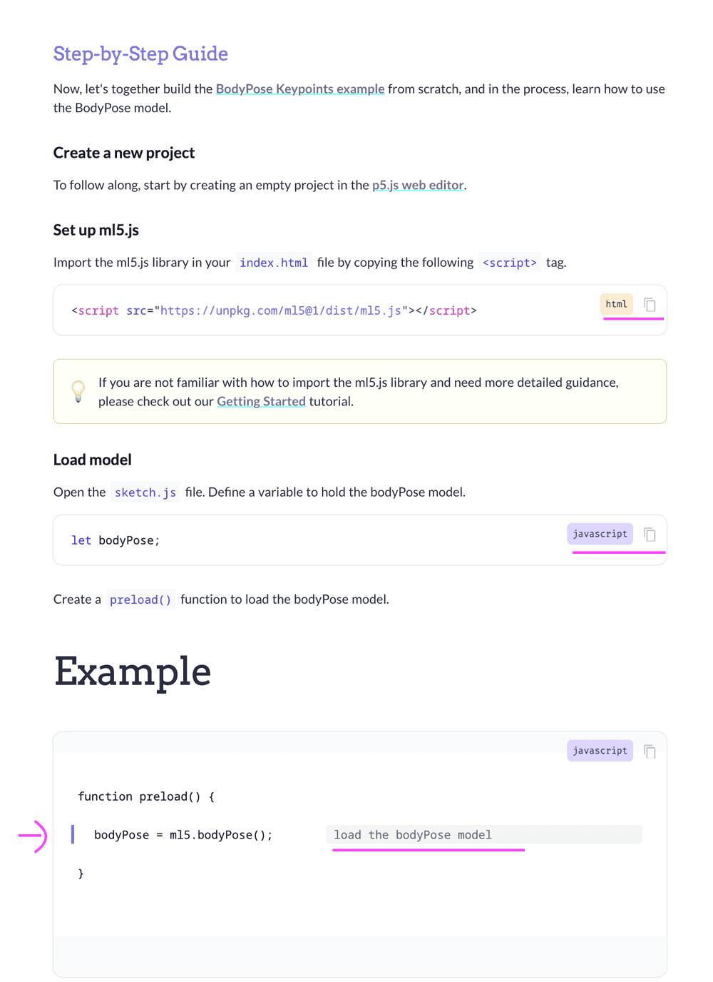 Screenshot of inline code explanation plugin